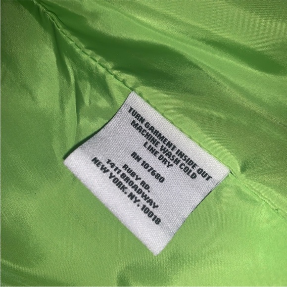 RUBY RD Women's Size L Polyester Quilted Puffy Vest Black Shiny & Neon Green - Picture 6 of 6